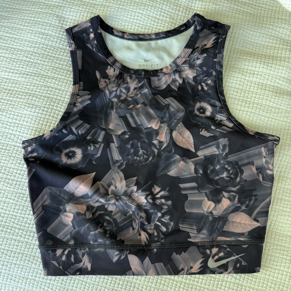 Nike Black Floral Crop Top